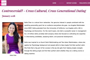 Katie Chen: Speaker at 30 Day Matchmaker Miracle Katie Chen: Speaker at 30 Day Matchmaker Miracle
